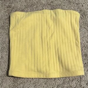 American Eagle Outfitters Yellow Ribbed Tube Top